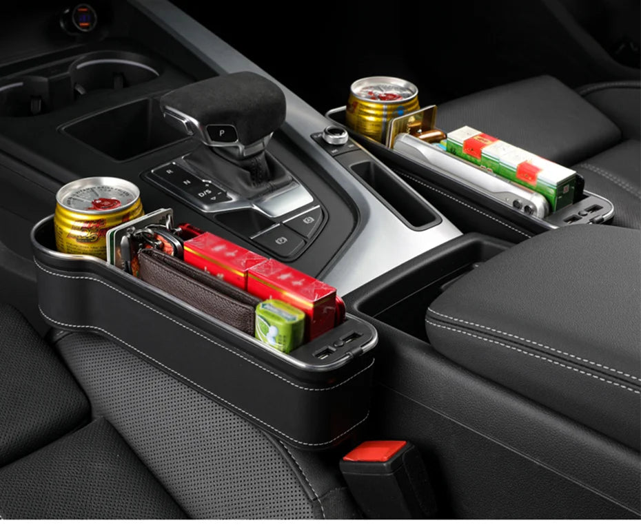Car Seat Gap Filler Cup Holder With Dual Usb Port 2pcs set image 3