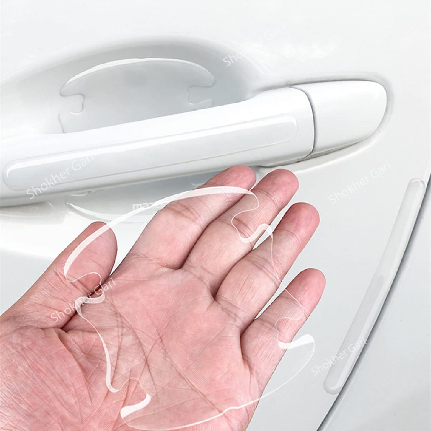 8 Pcs Universal Transparent Silicone Door Handle Cover image 0