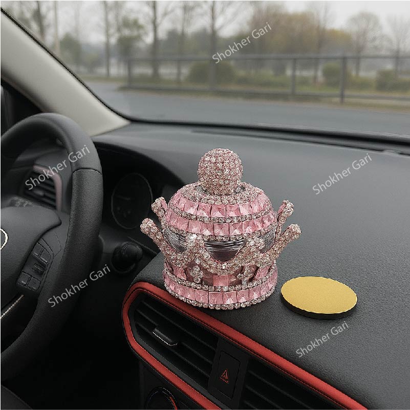 Crystal Crown Car Air Freshener - Crystal Car Fragrance Ornament with Refreshing Smell image 0