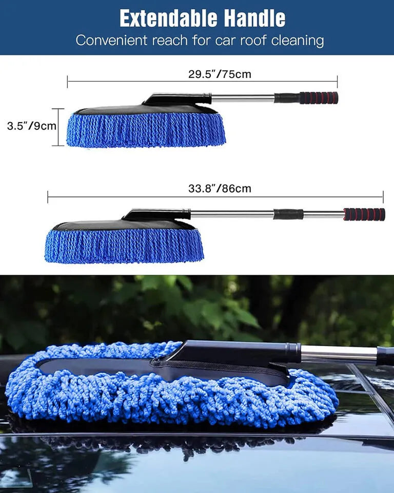Super Soft Microfiber Car Duster with Anti-slip Extendable Handle 2 colours (Grey, Blue) image 2