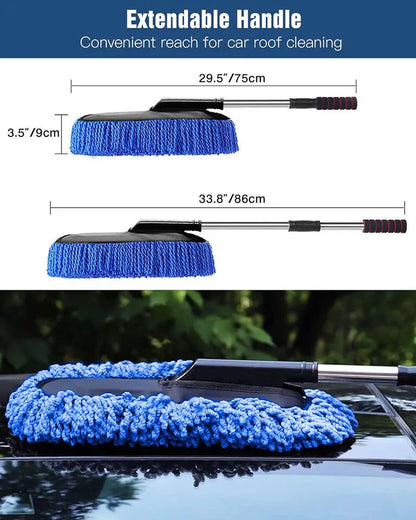 Super Soft Microfiber Car Duster with Anti-slip Extendable Handle 2 colours (Grey, Blue) image 2