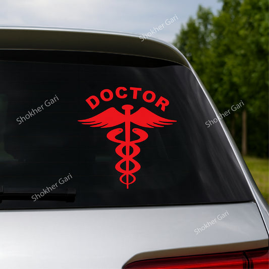 Car 2 Pcs Doctor Logo Stickers for Car (Red) image 0