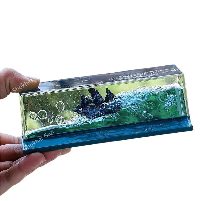 Green Wave Pirate Ship Car Dashboard showpiece image 1