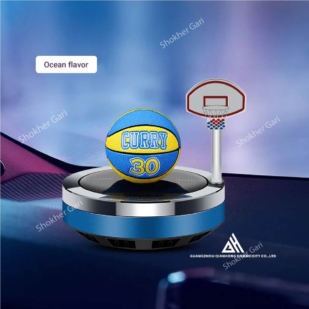 Multi Color Basketbal Solar Car Air fresher image 3