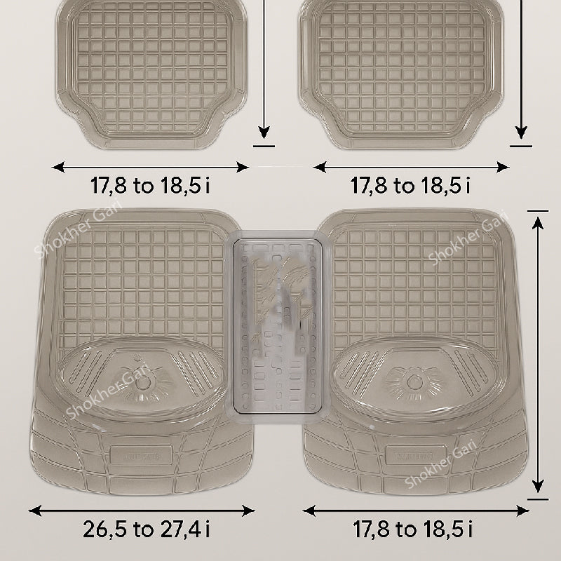 Universal transparent floor mat 5pcs set  image 2