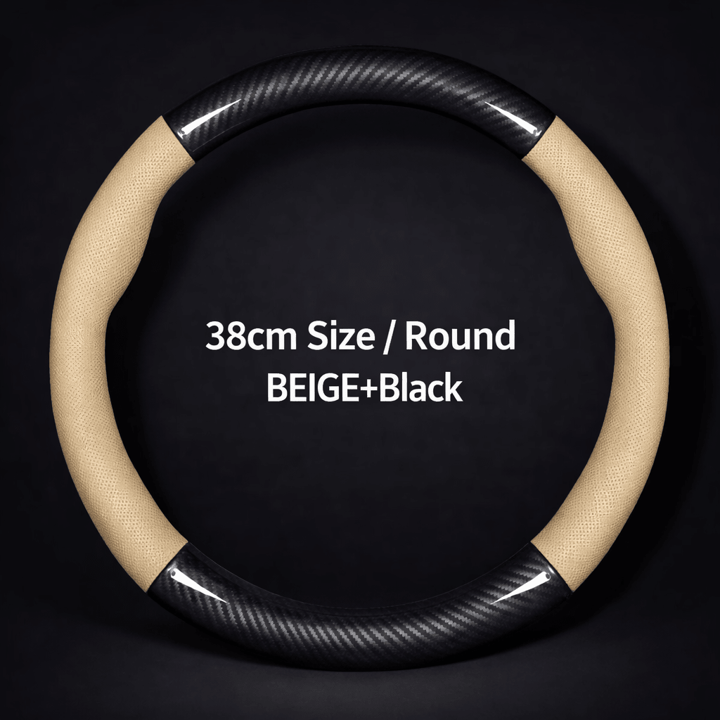 Car Half Carbon Soft Artifitial Leather Universal Steering Wheel Cover