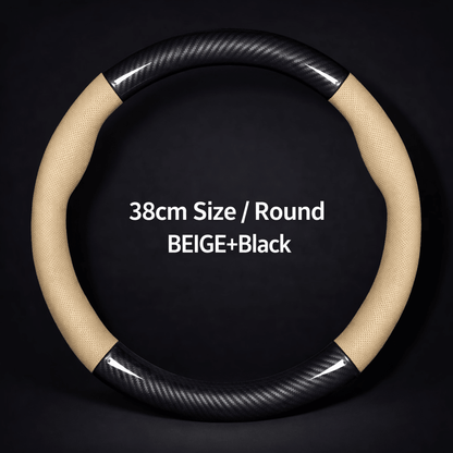 Car Half Carbon Soft Artifitial Leather Universal Steering Wheel Cover