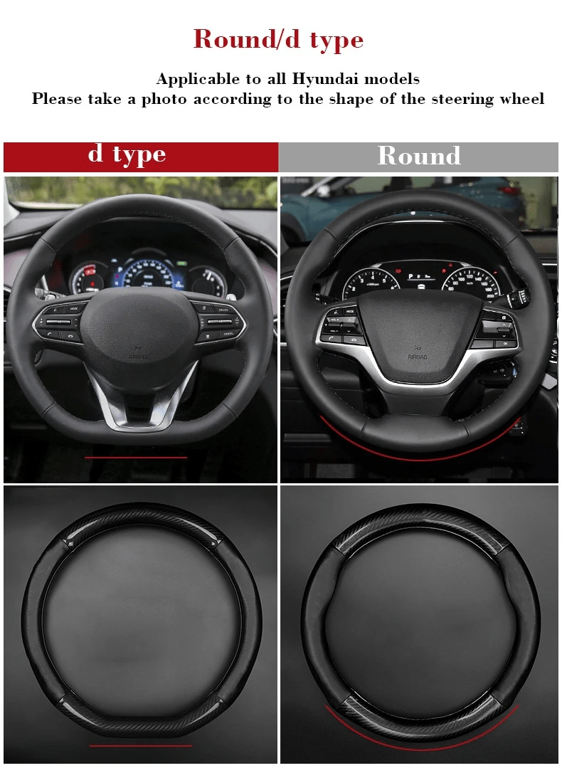 Car Half Carbon Soft Artifitial Leather Universal Steering Wheel Cover