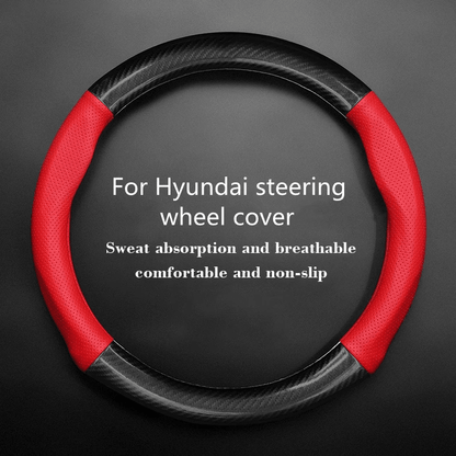 Car Half Carbon Soft Artifitial Leather Universal Steering Wheel Cover