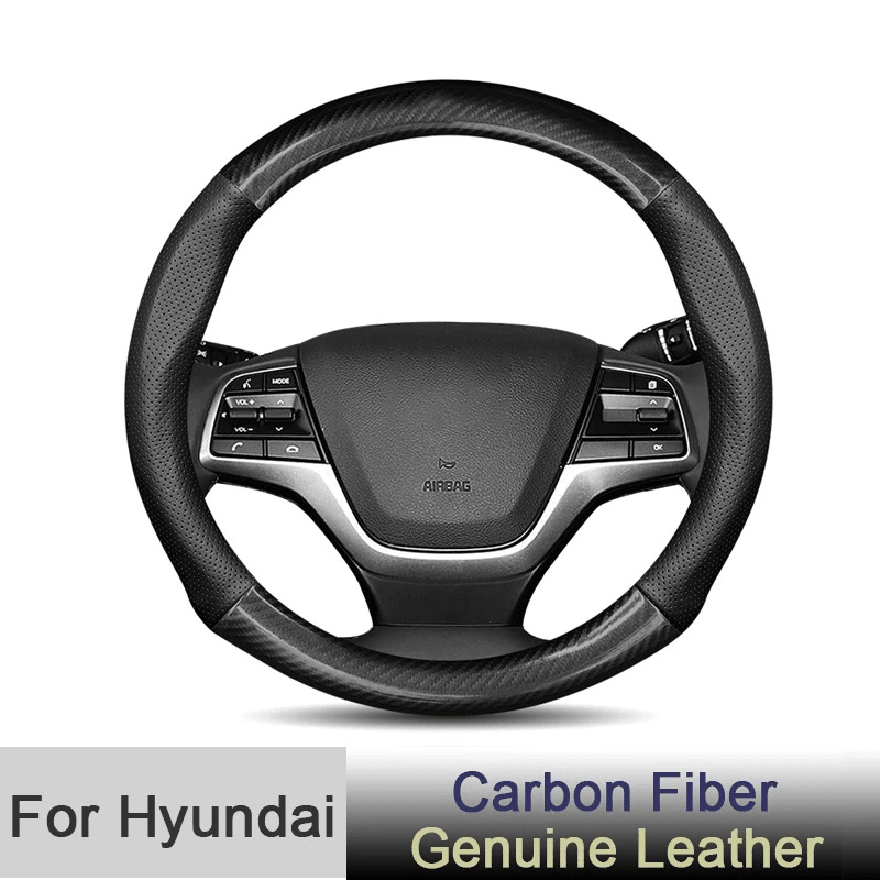 Car Half Carbon Soft Artifitial Leather Universal Steering Wheel Cover