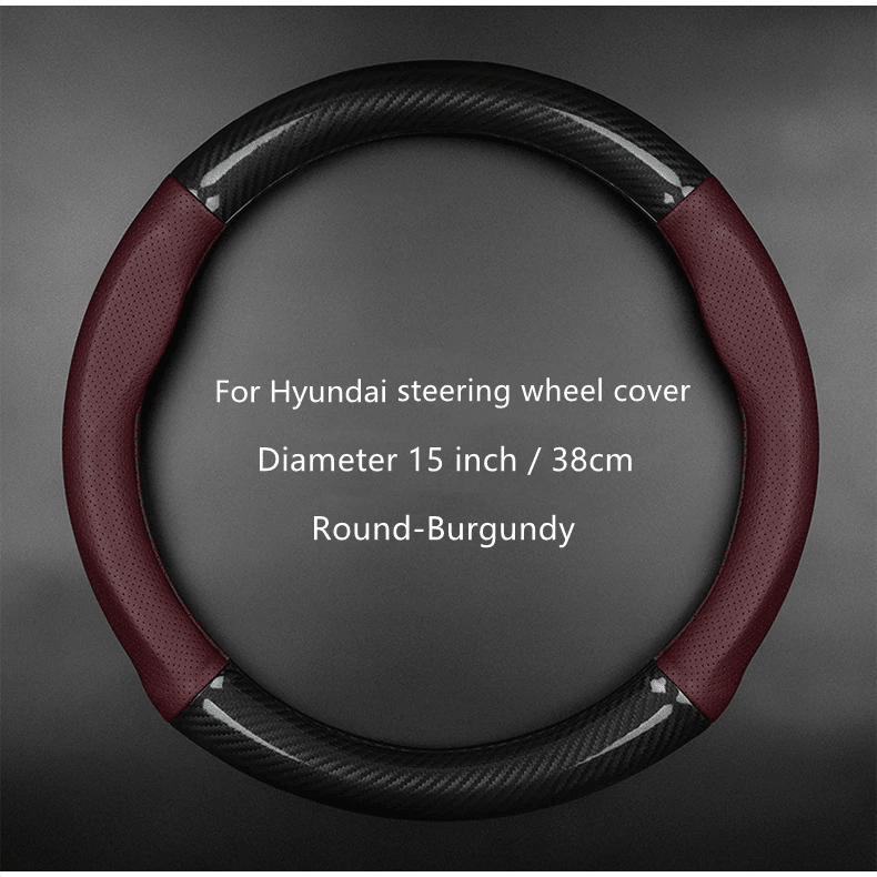 Car Half Carbon Soft Artifitial Leather Universal Steering Wheel Cover