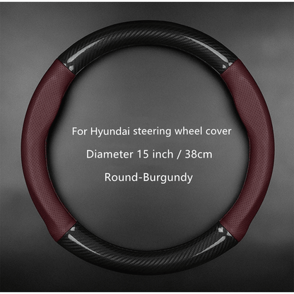 Car Half Carbon Soft Artifitial Leather Universal Steering Wheel Cover