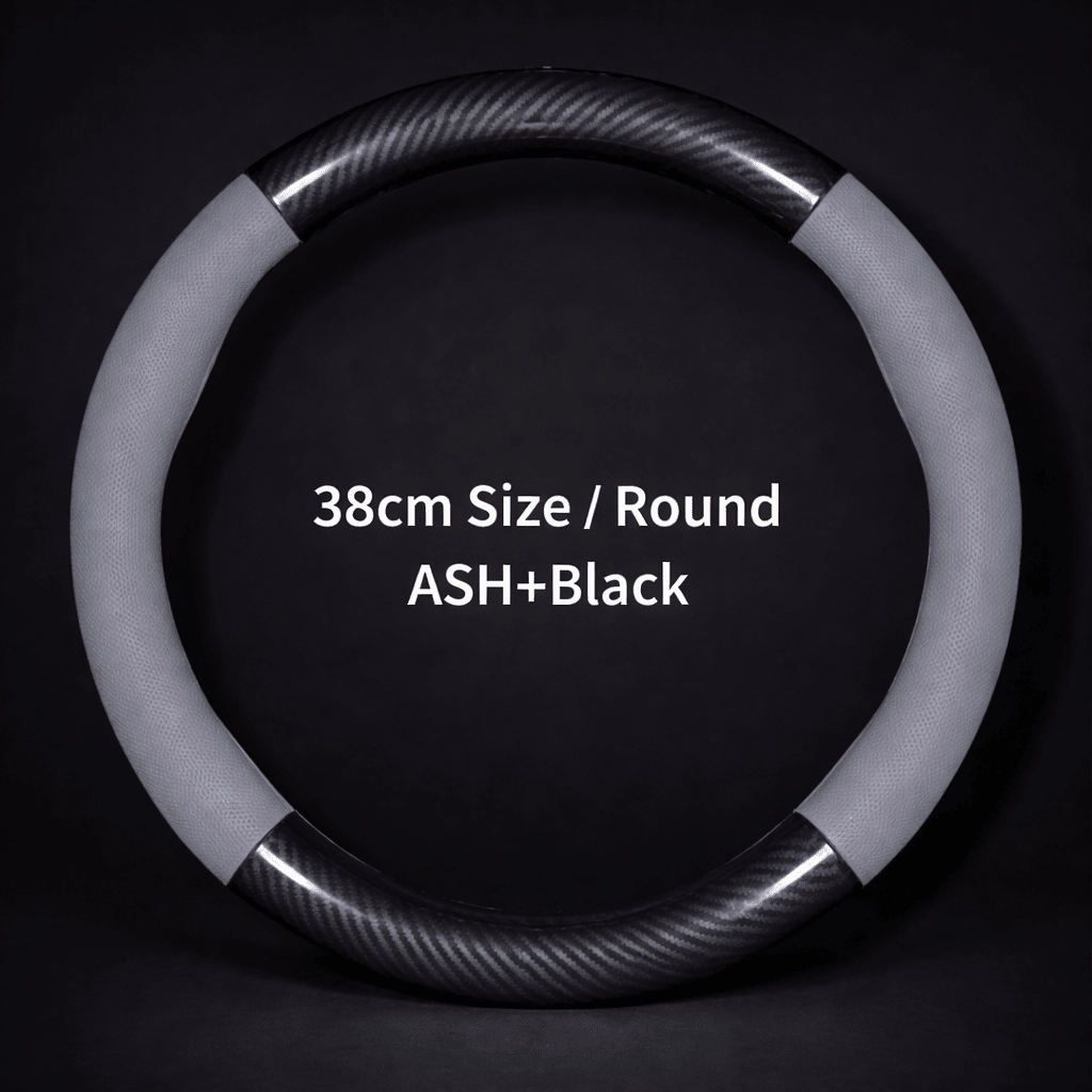 Car Half Carbon Soft Artifitial Leather Universal Steering Wheel Cover
