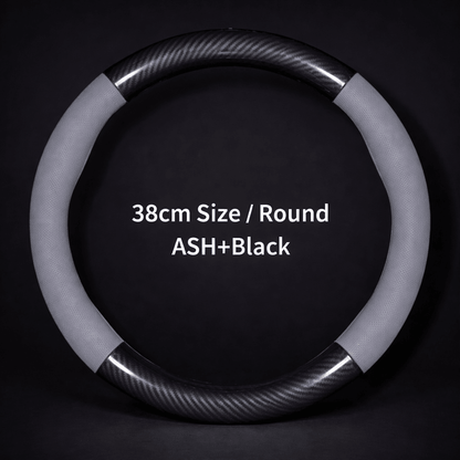 Car Half Carbon Soft Artifitial Leather Universal Steering Wheel Cover