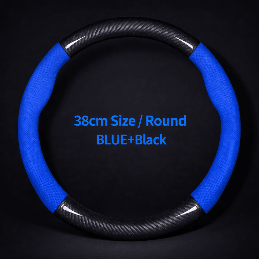 Car Half Carbon Soft Artifitial Leather Universal Steering Wheel Cover