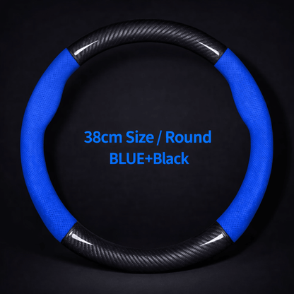 Car Half Carbon Soft Artifitial Leather Universal Steering Wheel Cover