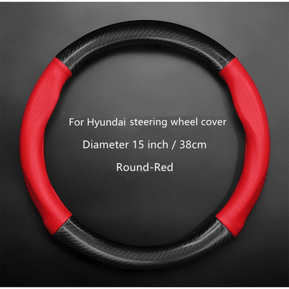 Car Half Carbon Soft Artifitial Leather Universal Steering Wheel Cover