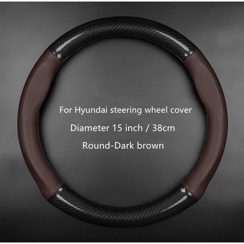 Car Half Carbon Soft Artifitial Leather Universal Steering Wheel Cover