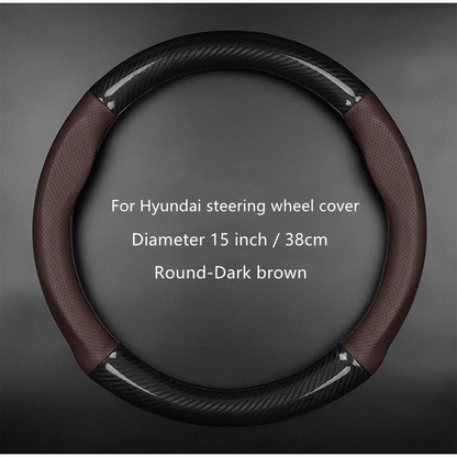 Car Half Carbon Soft Artifitial Leather Universal Steering Wheel Cover