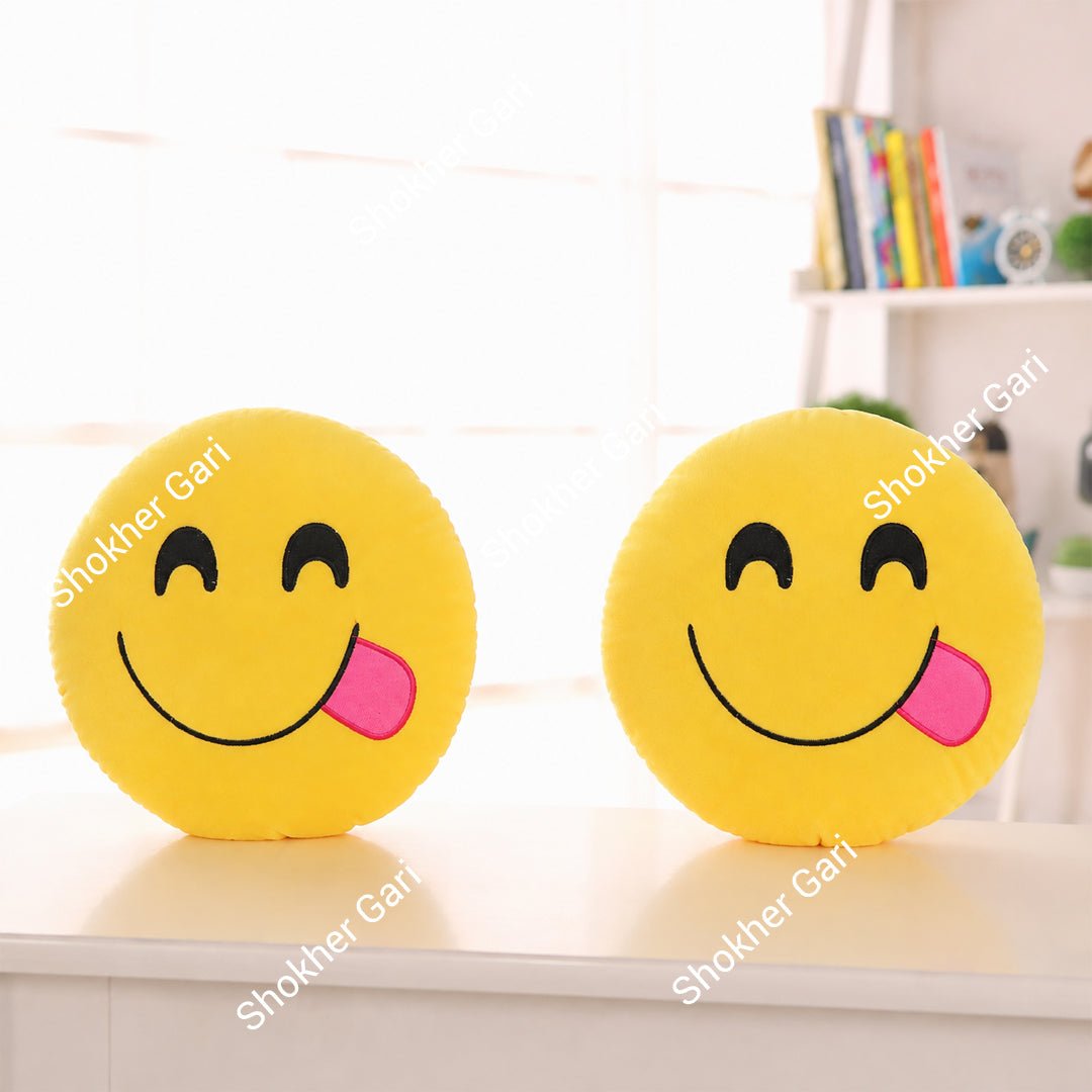 Emoji Pillow Round Smiley Face Pillow 2 piece set