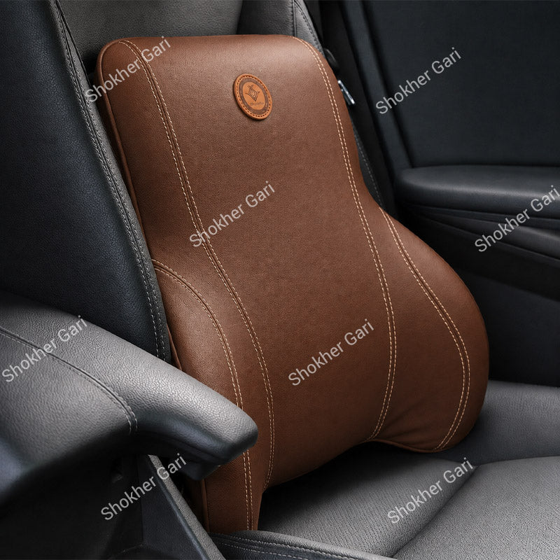 Premium Car Memory Foam Artificial Leather Lumbar Support 1 Pices