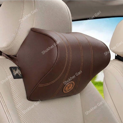 Premium Car memory foam Artificial Leather support Neck Pillow 1 Pices