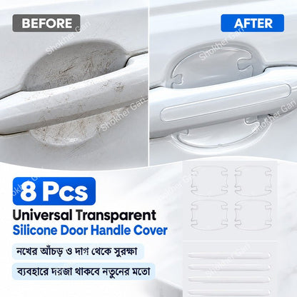 8 Pcs Universal Transparent Silicone Door Handle Cover