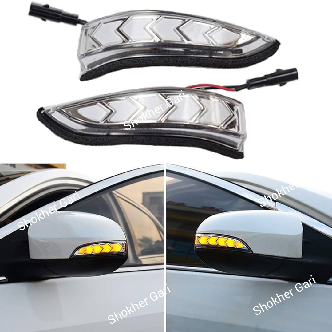 2pcs LED DRL Side Mirror Dynamic Turn Signal Light Lamp