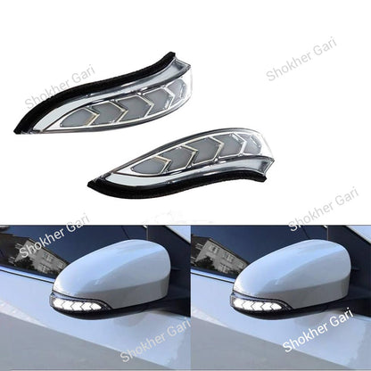 2pcs LED DRL Side Mirror Dynamic Turn Signal Light Lamp