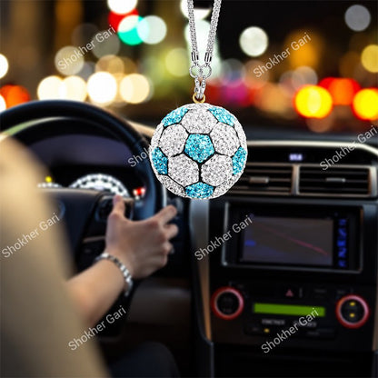 1Pcs Stone Hanging Football Car Showpiece For Mirror