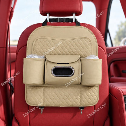 Car Mini Artificial Leather Seat Back Organizer