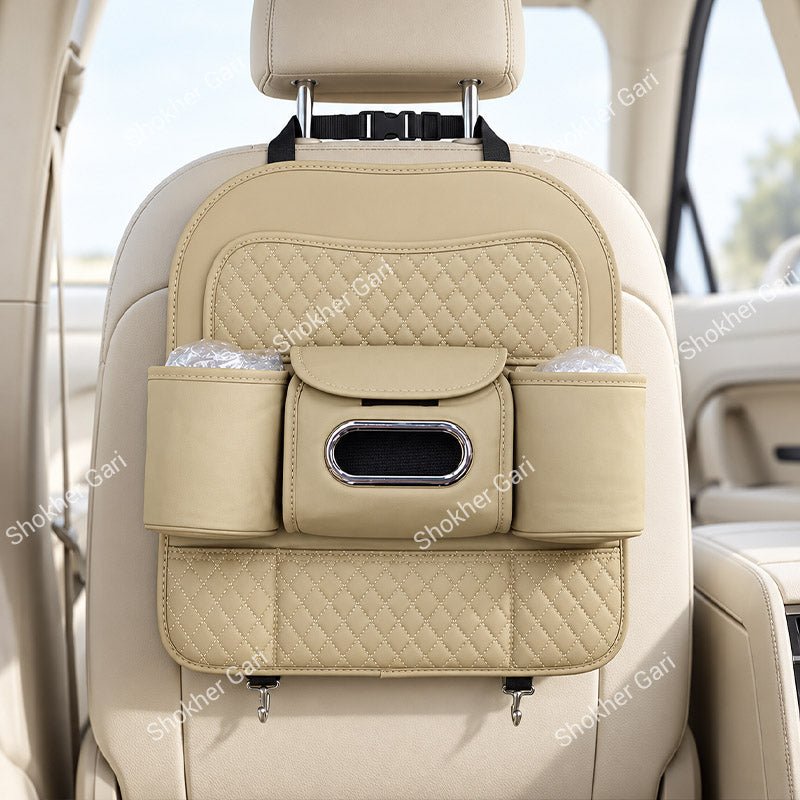 Car Mini Artificial Leather Seat Back Organizer