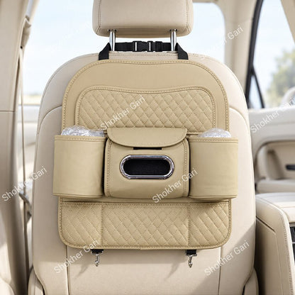 Car Mini Artificial Leather Seat Back Organizer