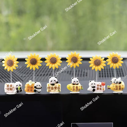 5 Pcs set Cute Shaking Sunflower Car Decor Funny Dashboard