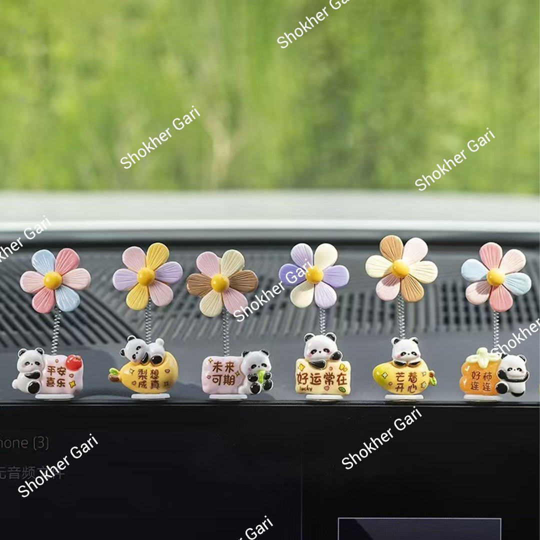 5 Pcs set Cute Shaking Sunflower Car Decor Funny Dashboard