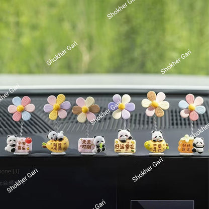 5 Pcs set Cute Shaking Sunflower Car Decor Funny Dashboard