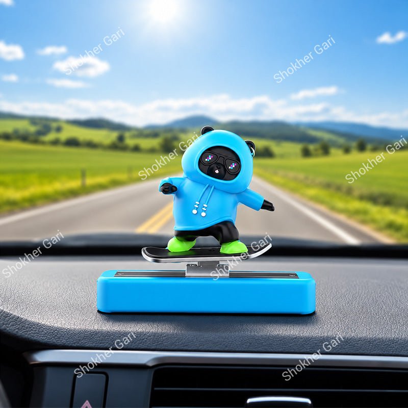 Bear Skateboard Car Dashboard Showpiece Magnetic Parking