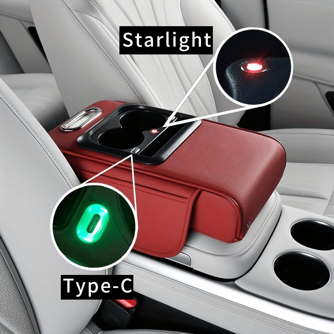 Car Center Console Armrest Box Starry Sky Roof Height