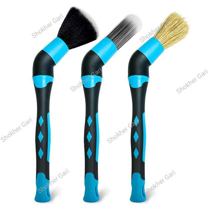 3pcs Car Brush Blue Style Set Detailing Brush Set