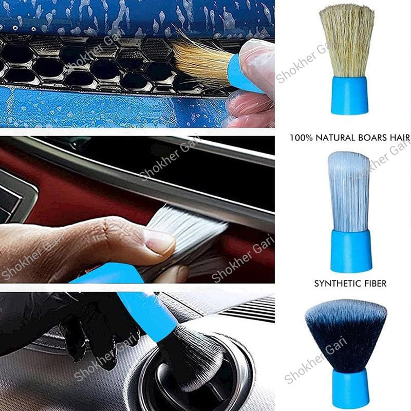 3pcs Car Brush Blue Style Set Detailing Brush Set
