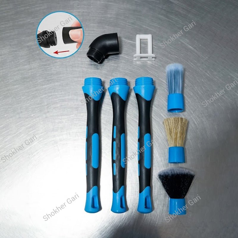 3pcs Car Brush Blue Style Set Detailing Brush Set