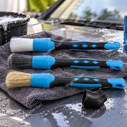 3pcs Car Brush Blue Style Set Detailing Brush Set