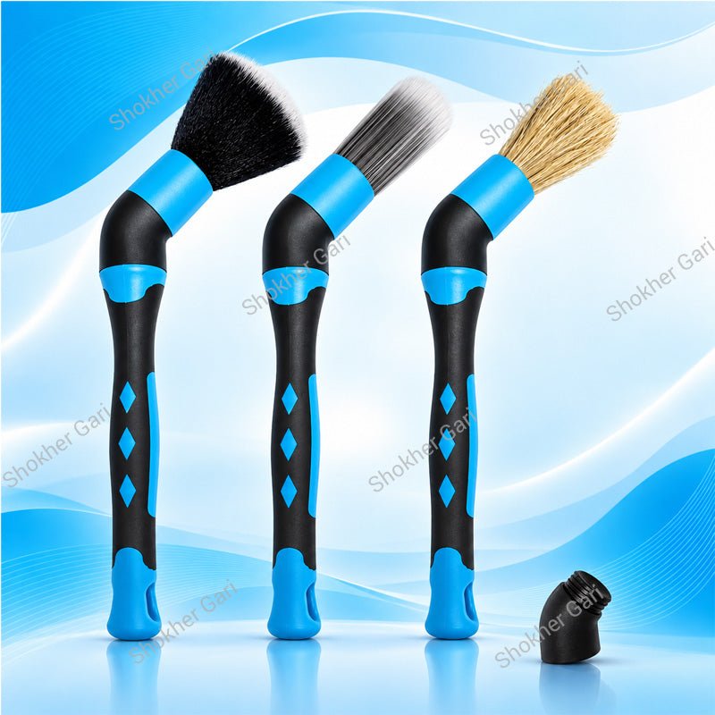 3pcs Car Brush Blue Style Set Detailing Brush Set