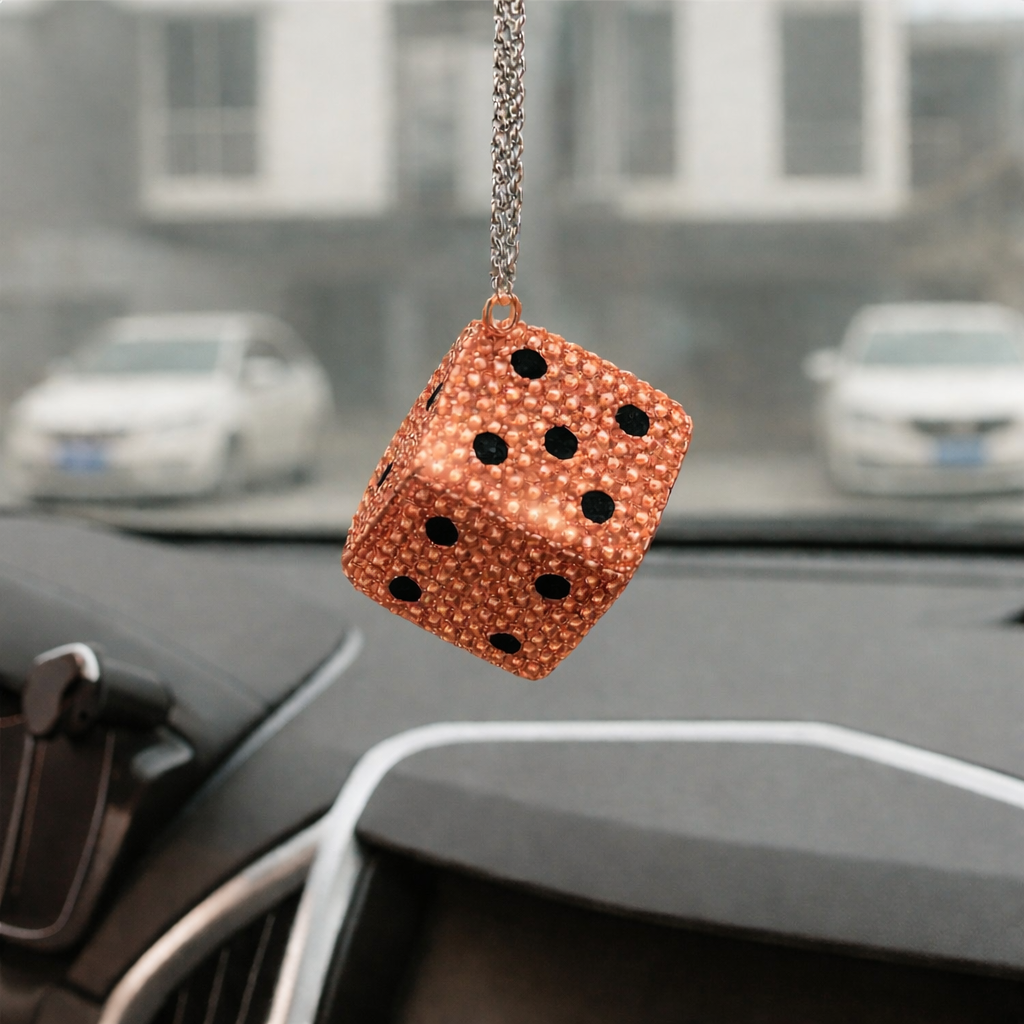 Stone Hanging Dice Car Showpiece For Mirro 1Pcs