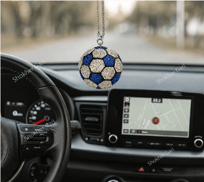 1Pcs Stone Hanging Football Car Showpiece For Mirror