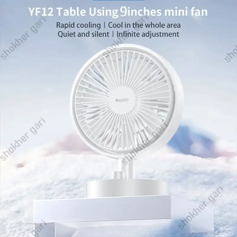 Car Yesido YF12 Rapid Cooling 7 Blades Table Using 9 Inches Mini Fan. Type C