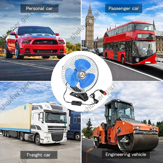 8 Inch Low Noise Clip System blue Electronic Cooling Fan 12V