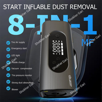 8-in-1 Car Handheld Jump starter, Car Vacuum Cleaner , Air pump.