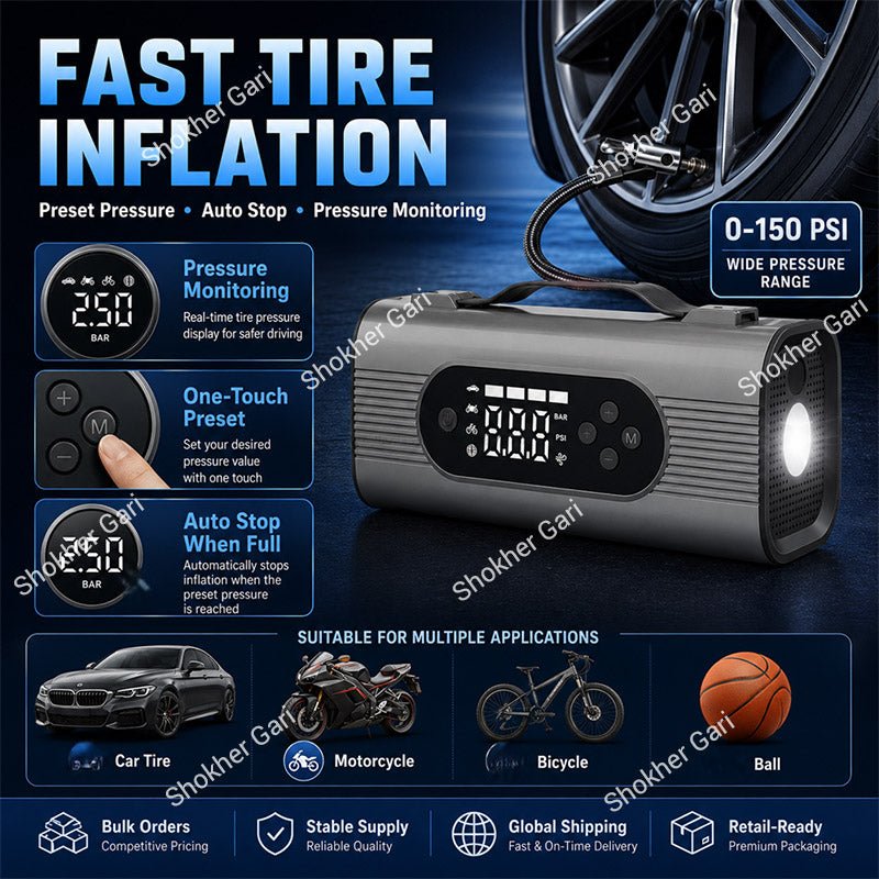 8-in-1 Car Handheld Jump starter, Car Vacuum Cleaner , Air pump.