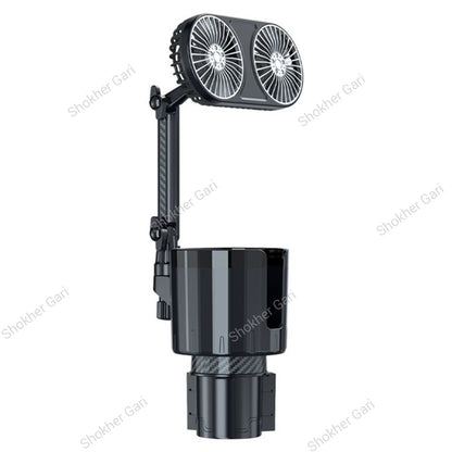 Car Cup Holder Double Fan USB System